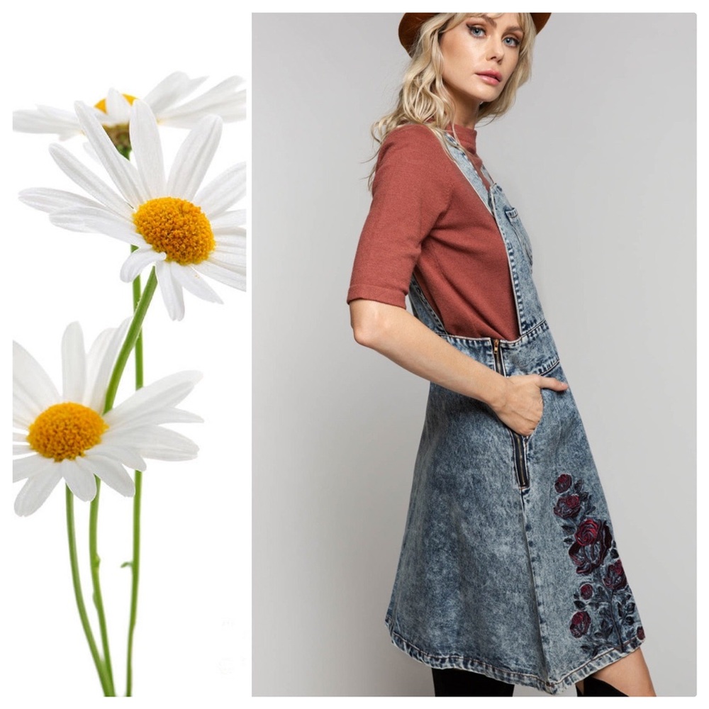 Vintage 80's Stone Washed Coverall Denim Dress - Picture 2 of 9